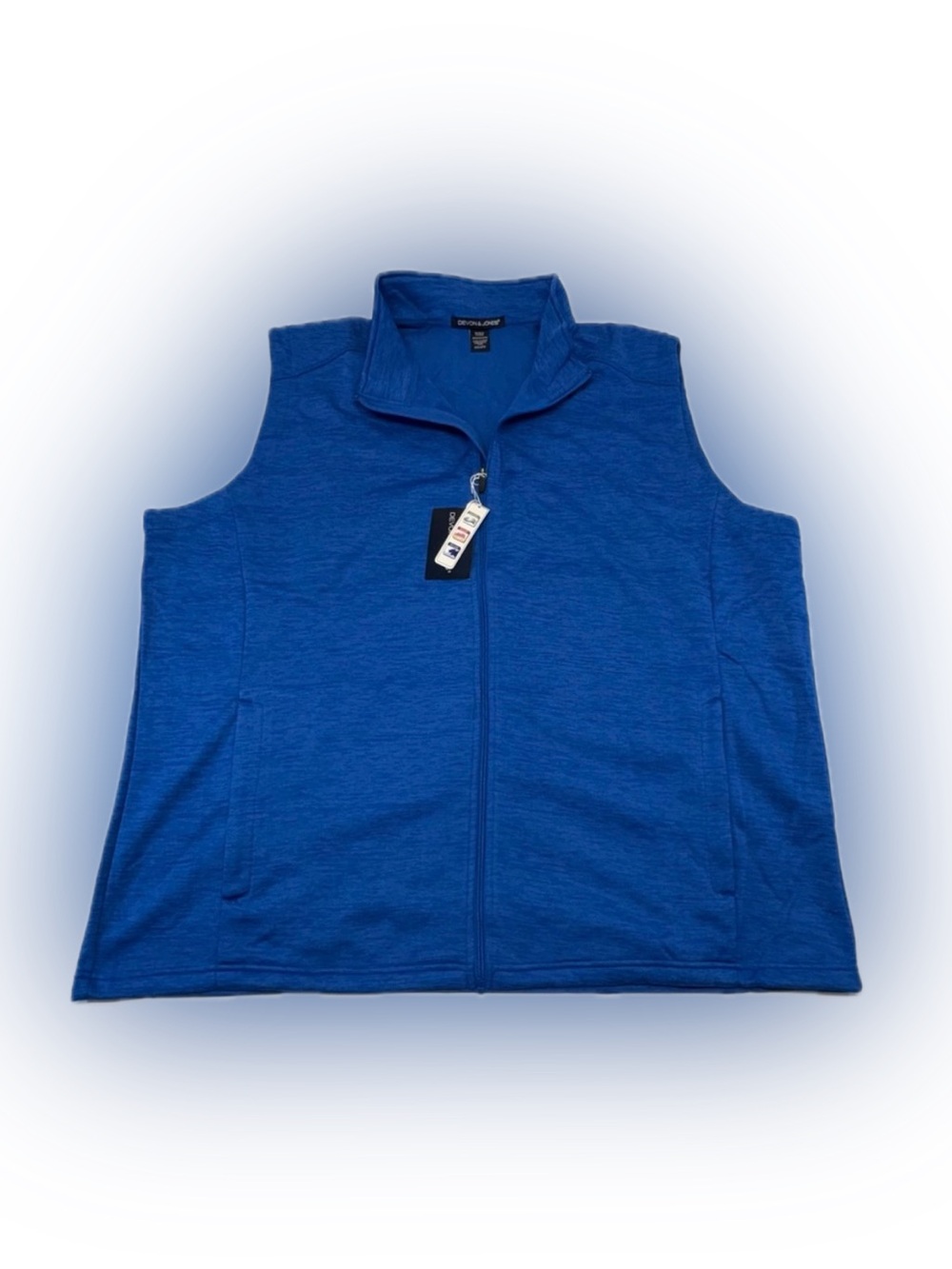 NWT Devon & Jones Newbury Melange Fleece Vest Blue 4XL Big & Tall